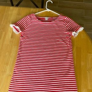 Red and white striped J crew dress